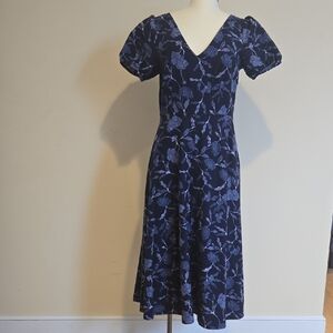 GAP Navy Floral Midi Dress